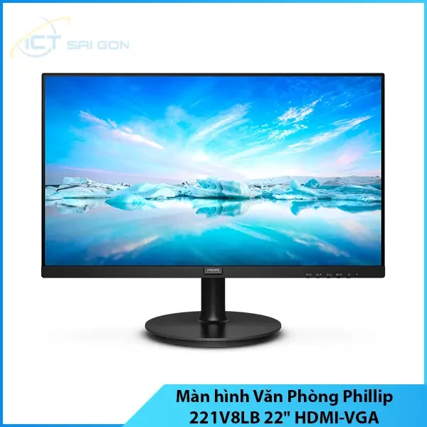 Màn hình Văn Phòng Phillip 221V8LB 21.5" FHD (1920x1080), 100Hz, Cổng kết nối: HDMI-VGA, độ sáng 250 cd/m²