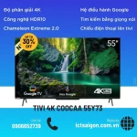 Google Tivi Coocaa 55Y73 4K 55 inch Chính Hãng - Giá Rẻ, tìm kiếm bằng giọng nói, Wifi 5G và 2.4G