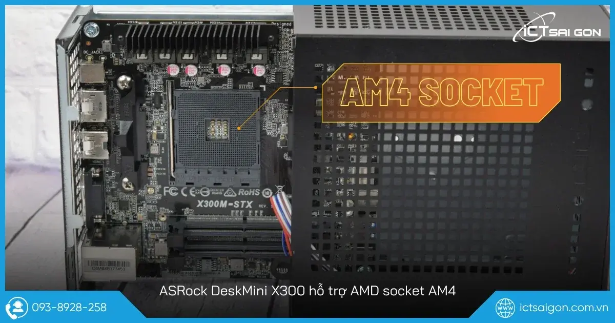 Bo mạch X300M-STX với socket AM4 và hai khe DDR4 SO-DIMM