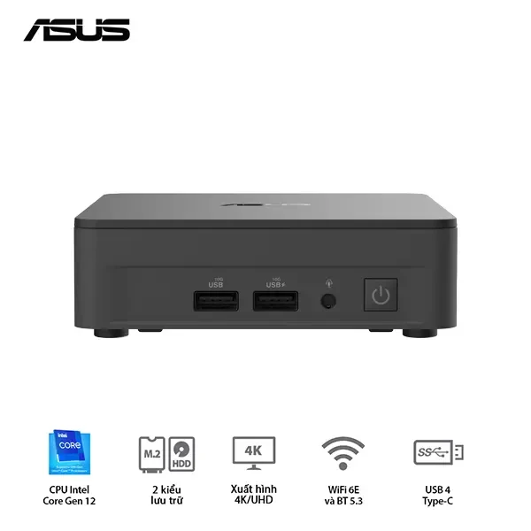 Mini PC Asus NUC12 PRO Tall RNUC12WSHI300001I Core i3-1220P/ 2xDDR4-3200/ 3xNVMe, SATA/ 2x HDMI 2.1/2x Thunderbolt/ VESA