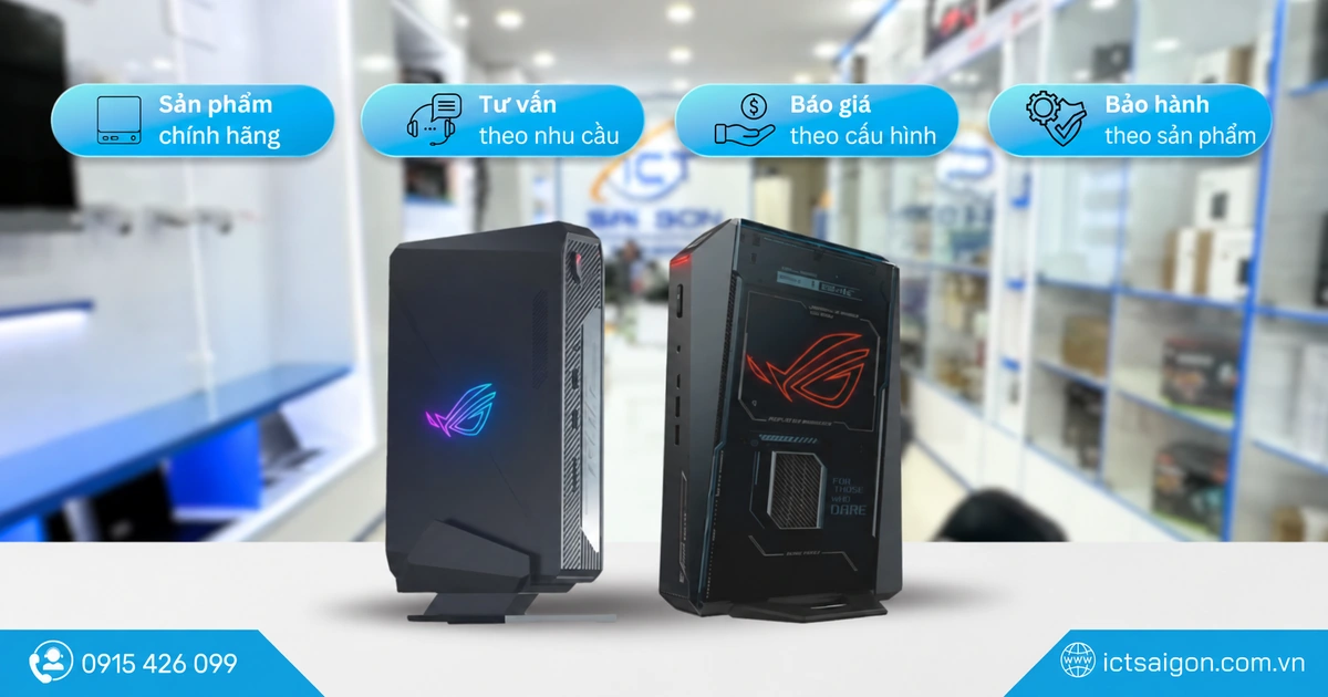 Hai mẫu ASUS ROG NUC trong ảnh giới thiệu tại ICT Sài Gòn