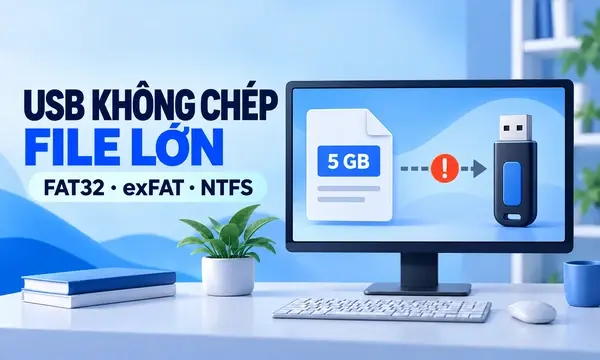 USB Không Chép Được File Lớn: Chọn FAT32, exFAT Hay NTFS?