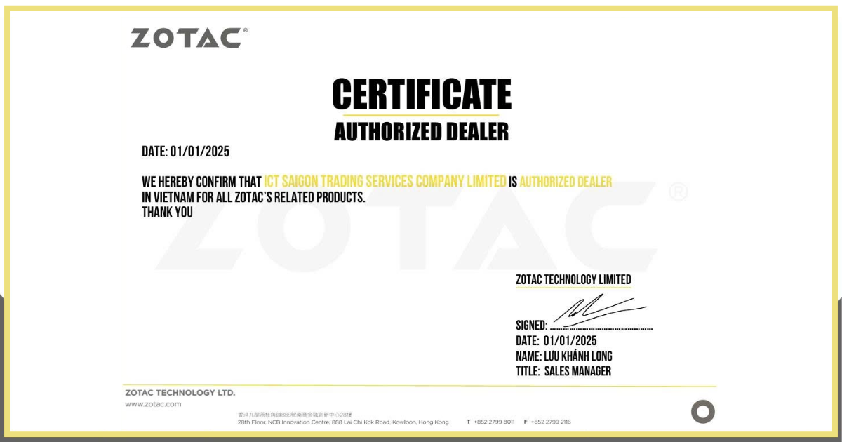 Zotac certification