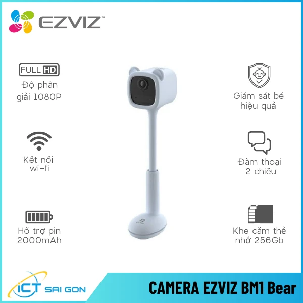 Camera Wifi Dùng Pin EZVIZ BM1 2MP Chuyên Dụng Cho Bé (Blue)