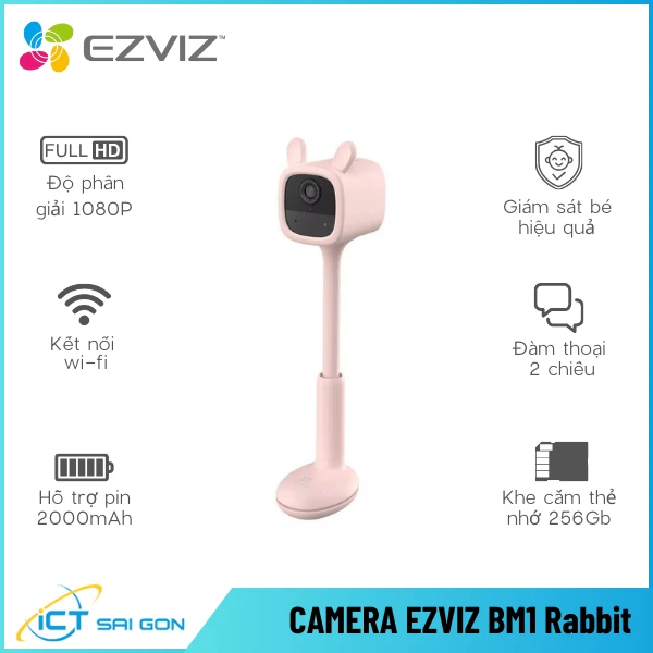 Camera Wifi Dùng Pin EZVIZ BM1 2MP Giám Sát Bé (Pink)