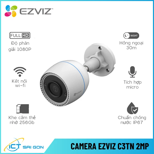 Camera Wifi Ngoài Trời EZVIZ CS-C3TN-A0-1H2WF 2MP Tích Hợp Micro