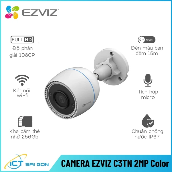 Camera Wifi Ngoài Trời EZVIZ C3TN 2MP Color Tích Hợp Micro