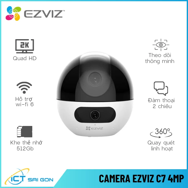 Camera Wifi EZVIZ C7 4MP Mắt Kép Thông Minh Đàm Thoại 2 Chiều