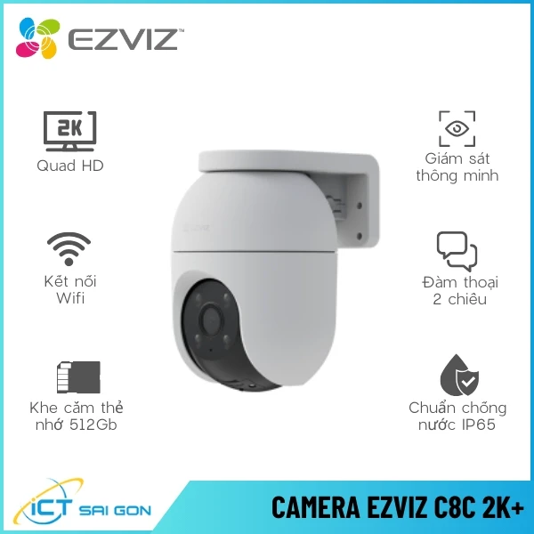 Camera Wifi Quay Quét EZVIZ C8C 2K+ Tích Hợp Mic Loa IP65