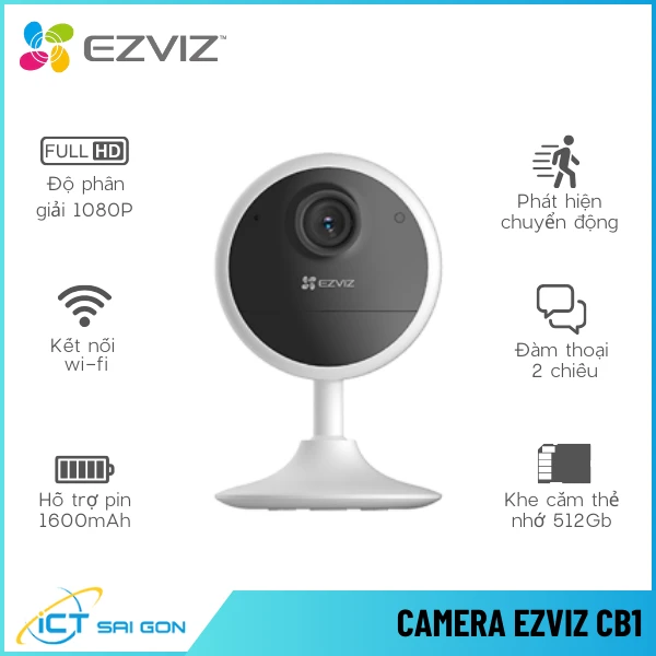 Camera Wifi Dùng Pin EZVIZ CB1 2MP Đàm Thoại 2 Chiều