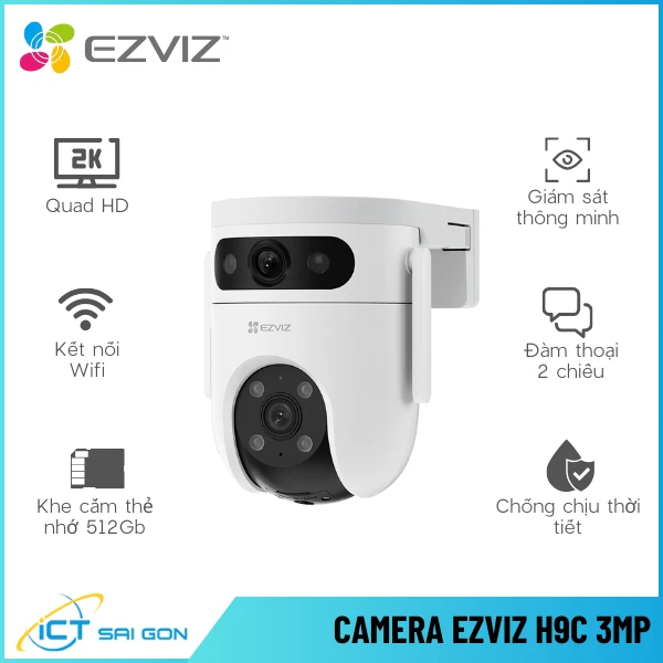 Camera Wifi Mắt Kép EZVIZ H9C 3MP Tích Hợp Mic Loa