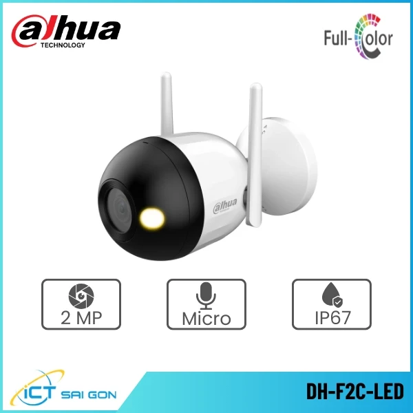 Camera IP Wifi DAHUA DH-F2C-LED 2MP Tích hợp Mic Full color