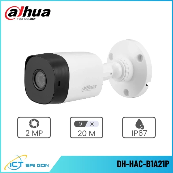 Camera HDCVI DAHUA DH-HAC-B1A21P 2.0MP