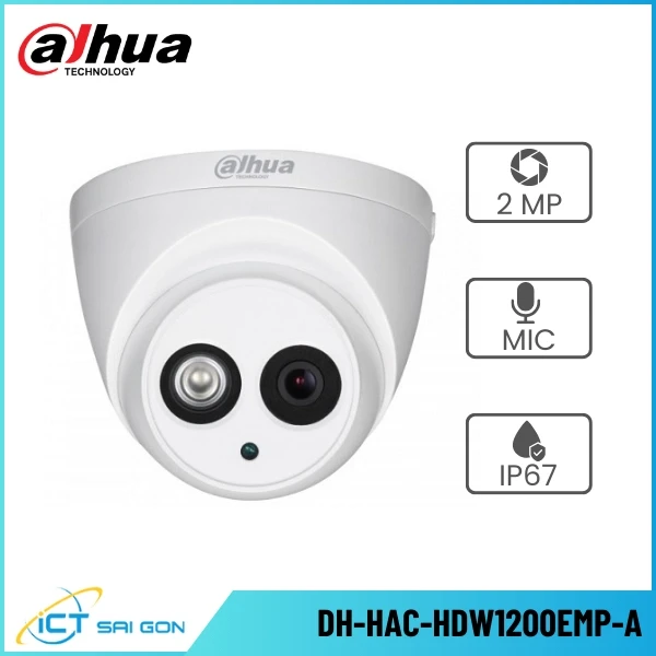 Camera HDCVI DAHUA DH-HAC-HDW1200EMP-A 2MP Tích Hợp Mic