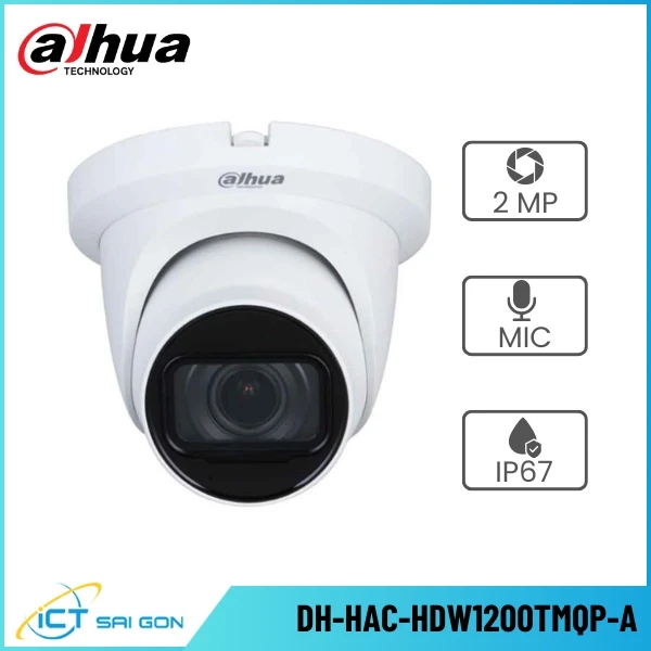 Camera HDCVI DAHUA DH-HAC-HDW1200TMQP-A 2MP IR Eyeball Tích Hợp Mic