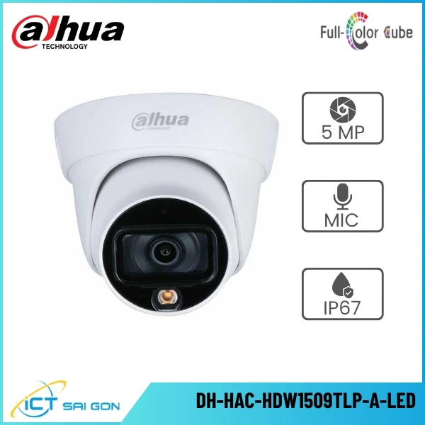 Camera HDCVI DAHUA DH-HAC-HDW1509TLP-A-LED 5.0MP Full Color Tích hợp Mic