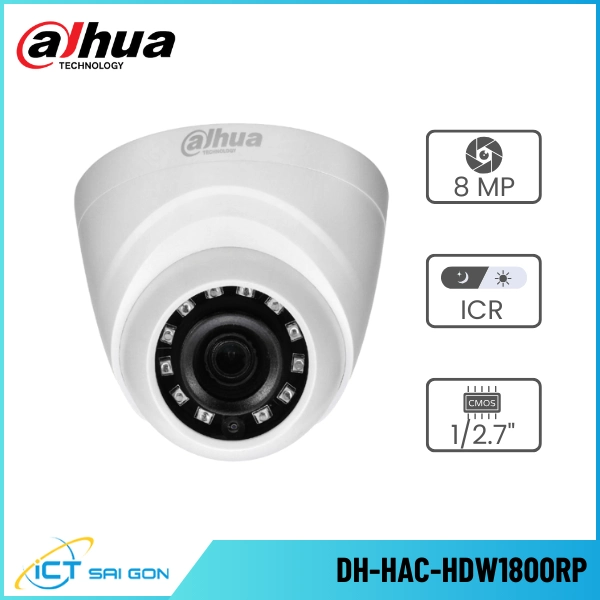Camera HDCVI DAHUA DH-HAC-HDW1800RP 4K Dome Eyeball