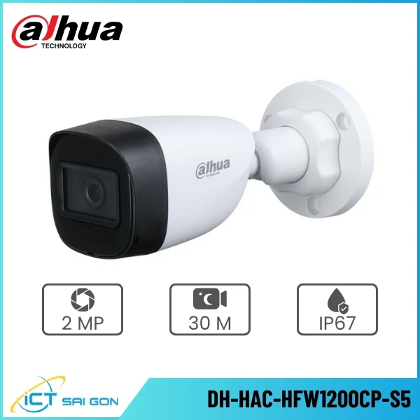 Camera HDCVI DAHUA DH-HAC-HFW1200CP-S5 2MP Kết Nối CVI/TVI/AHD/Analog