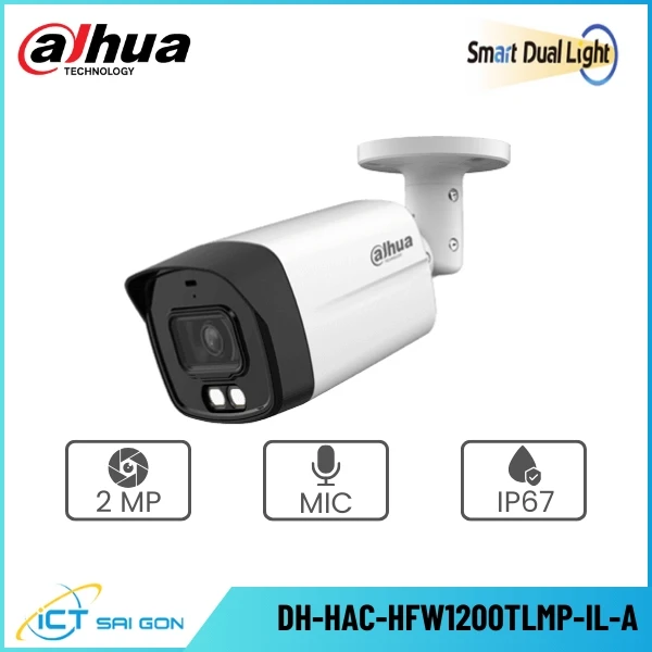 Camera HDCVI DAHUA DH-HAC-HFW1200TLMP-IL-A 2MP Tích hợp Mic