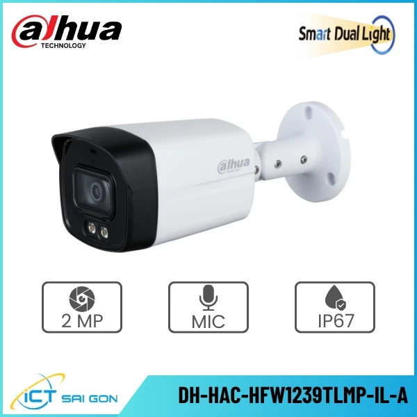 Camera HDCVI DAHUA DH-HAC-HFW1239TLMP-IL-A 2MP Tích hợp Mic