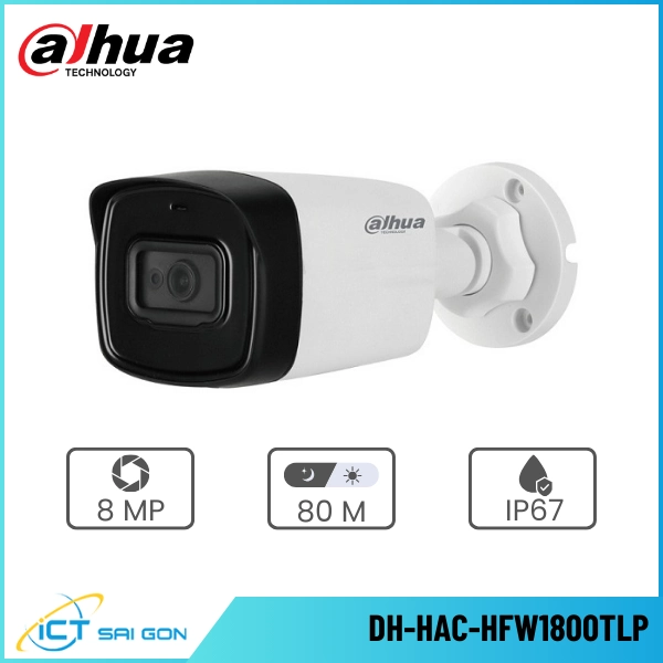 Camera HDCVI DAHUA DH-HAC-HFW1800TLP 4K IR 80M Bullet