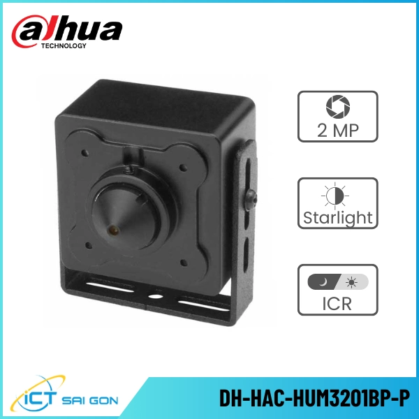 Camera HDCVI DAHUA DH-HAC-HUM3201BP-P 2MP Starlight Pinhole