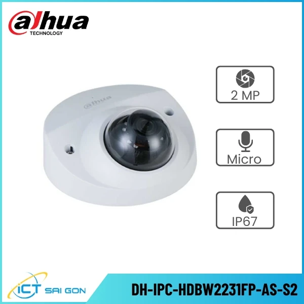 Camera IP DAHUA DH-IPC-HDBW2231FP-AS-S2 2MP Tích hợp Mic Hỗ trợ Onvif/PoE