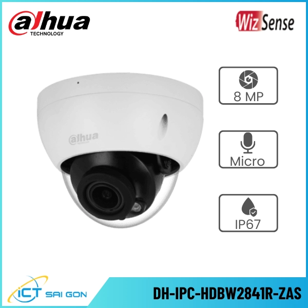 Camera IP DAHUA DH-IPC-HDBW2841R-ZAS 8MP Tích hợp Mic PoE/Onvif IP67