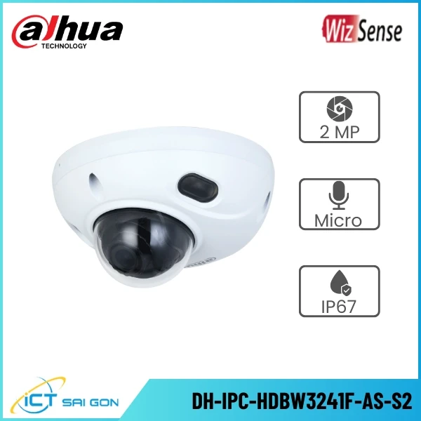 Camera IP DAHUA DH-IPC-HDBW3241F-AS-S2 2MP Tích hợp Mic PoE/Onvif IP67