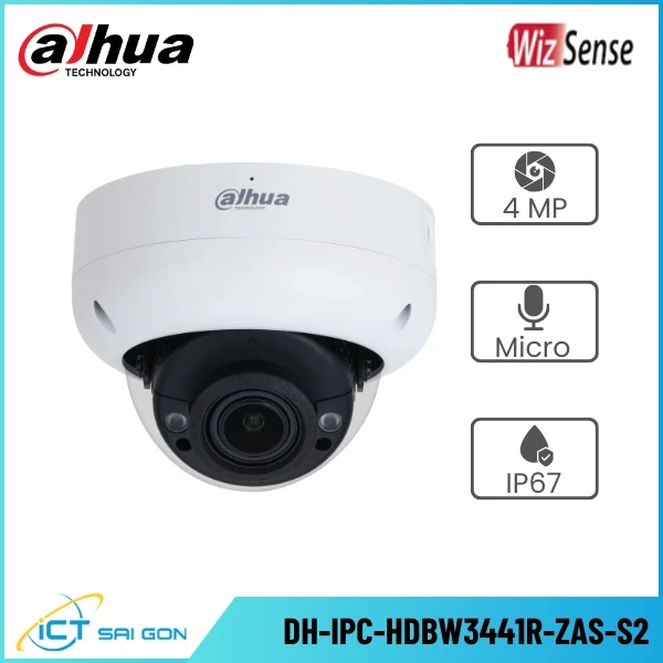 Camera IP DAHUA DH-IPC-HDBW3441R-ZAS-S2 4MP Tích hợp Mic Onvif/PoE IP67