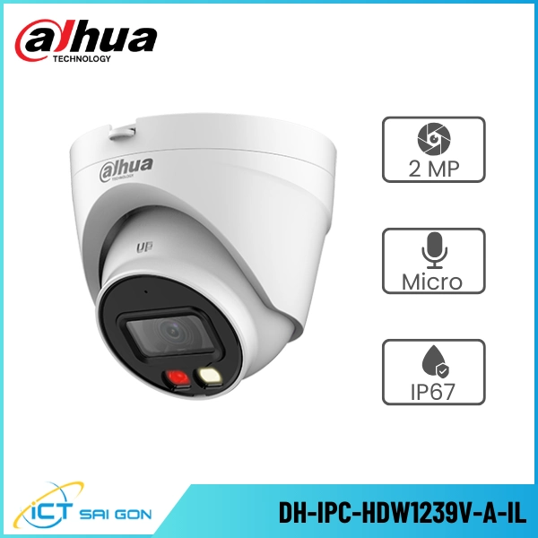 Camera IP DAHUA DH-IPC-HDW1239V-A-IL 2MP Tích hợp Mic IP67