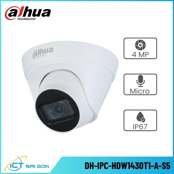 Camera IP DAHUA DH-IPC-HDW1430T1-A-S5 4MP Tích hợp Micro ONVIF/PoE/IP67