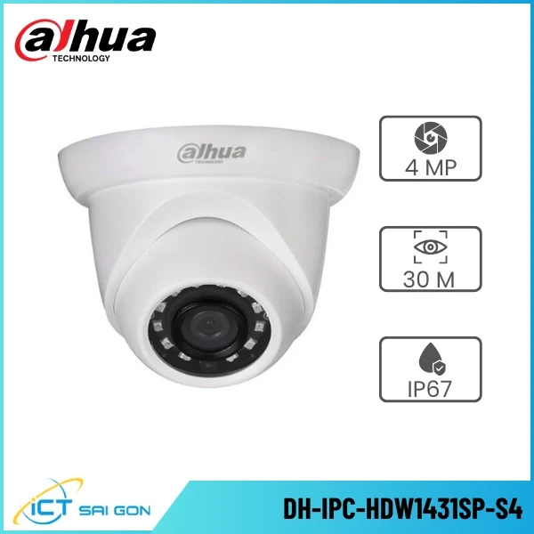 Camera IP DAHUA DH-IPC-HDW1431SP-S4 4MP Hỗ trợ ONVIF/PoE IP67