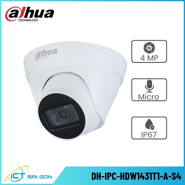 Camera IP DAHUA DH-IPC-HDW1431T1-A-S4 4MP Tích hợp Micro IP67