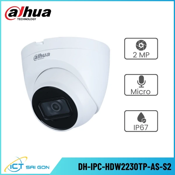 Camera IP DAHUA DH-IPC-HDW2230TP-AS-S2 2MP Tích hợp Mic Hỗ trợ Onvif/PoE