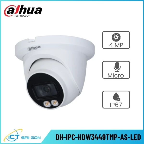 Camera IP DAHUA DH-IPC-HDW3449TMP-AS-LED 4MP Tích hợp Mic Onvif/PoE IP67