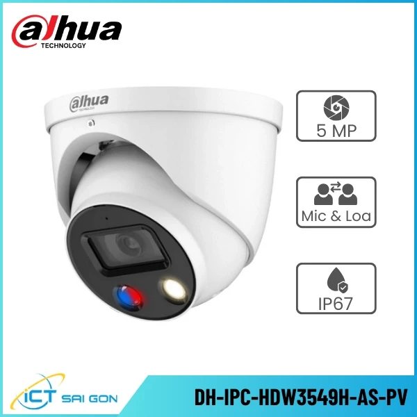 Camera IP DAHUA DH-IPC-HDW3549H-AS-PV 5MP Đàm thoại 2 chiều