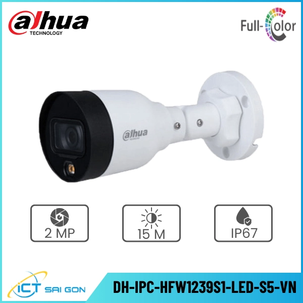 Camera IP DAHUA DH-IPC-HFW1239S1-LED-S5-VN 2MP Hỗ trợ Onvif/PoE