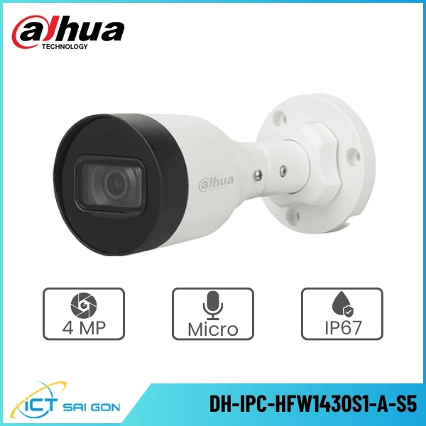 Camera IP DAHUA DH-IPC-HFW1430S1-A-S5 4MP Tích hợp Micro Onvif/PoE/IP67