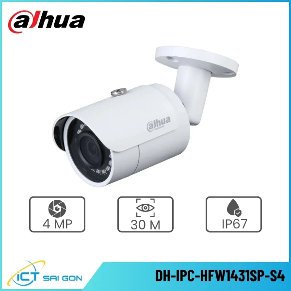 Camera IP DAHUA DH-IPC-HFW1431SP-S4 4MP Tương thích ONVIF/PoE/IP67