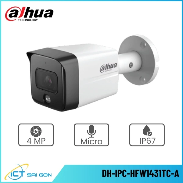 Camera IP DAHUA DH-IPC-HFW1431TC-A 4MP Tích hợp Micro IP67/ONVIF/PoE