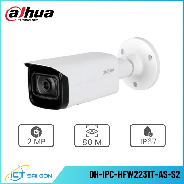 Camera IP DAHUA DH-IPC-HFW2231T-AS-S2 2MP Hỗ trợ Onvif/PoE IP67