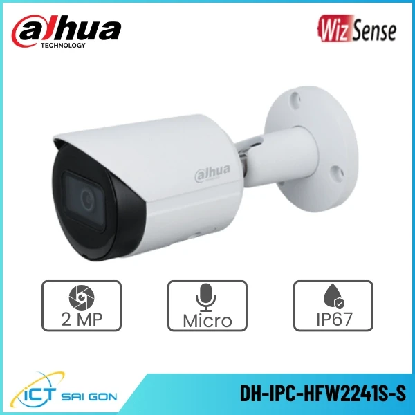 Camera IP DAHUA DH-IPC-HFW2241S-S 2MP Tích hợp Mic Onvif/PoE IP67