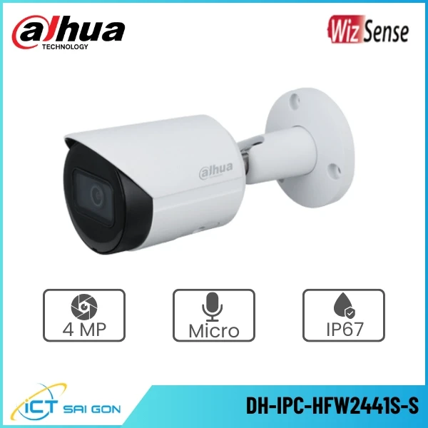 Camera IP DAHUA DH-IPC-HFW2441S-S 4MP Tích hợp Mic Onvif/PoE IP67