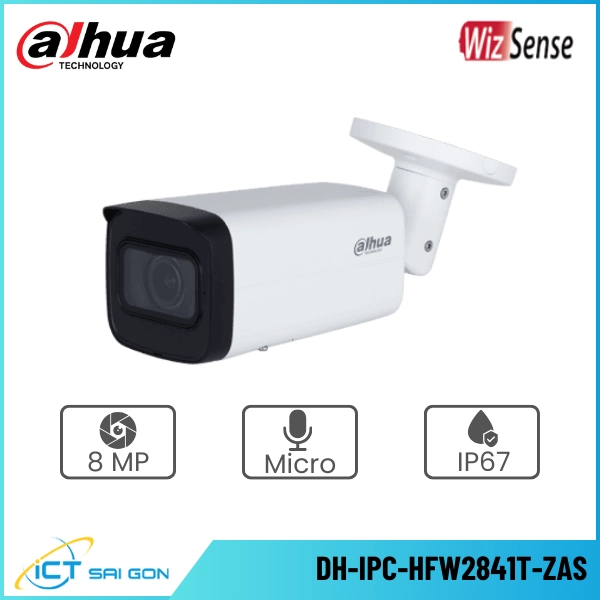 Camera IP DAHUA DH-IPC-HFW2841T-ZAS 8MP Tích hợp Mic PoE/Onvif IP67