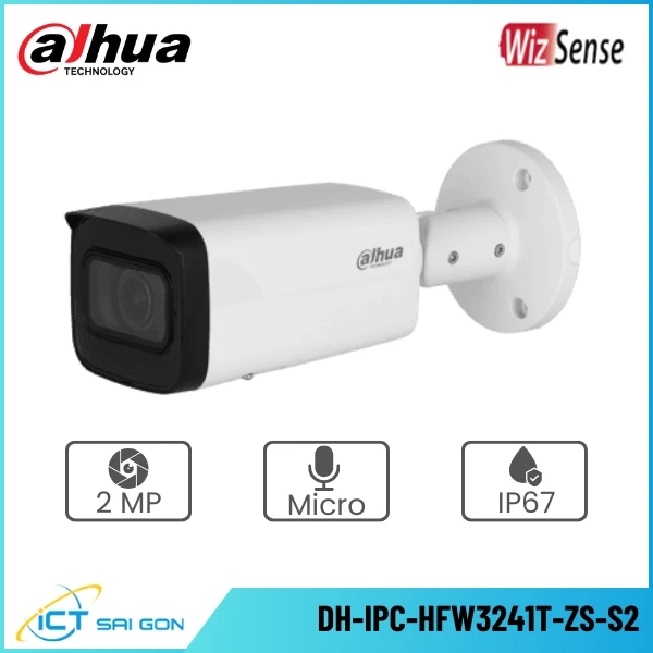 Camera IP DAHUA DH-IPC-HFW3241T-ZS-S2 2MP Tích hợp Mic Onvif/PoE IP67