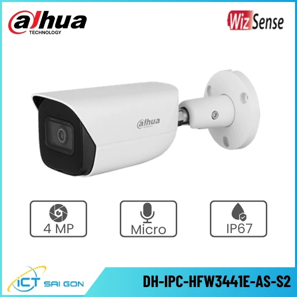 Camera IP DAHUA DH-IPC-HFW3441E-AS-S2 4MP Tích hợp Mic Onvif/PoE IP67