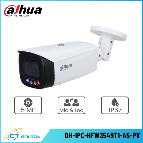 Camera IP DAHUA DH-IPC-HFW3549T1-AS-PV 5MP Đàm thoại 2 chiều