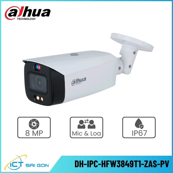 Camera IP DAHUA DH-IPC-HFW3849T1-ZAS-PV 8MP Đàm thoại 2 chiều