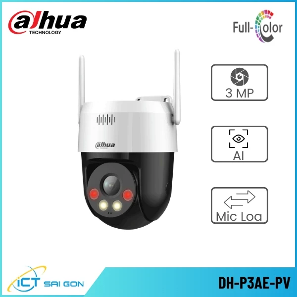 Camera IP Wifi DAHUA DH-P3AE-PV 3MP Quay quét Đàm thoại 2 chiều